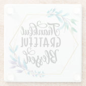 Dankbar, dankbar und gesegnet glasuntersetzer (Rückseite)