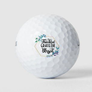 Dankbar, dankbar und gesegnet golfball