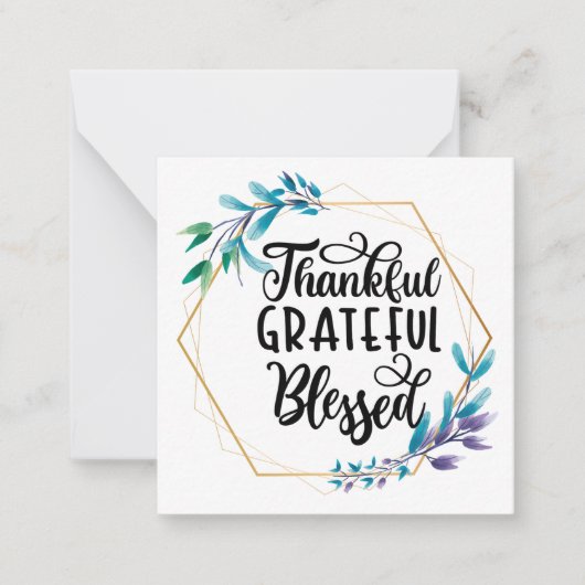 Dankbar, dankbar und gesegnet mitteilungskarte (Vorderseite)