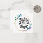 Dankbar, dankbar und gesegnet mitteilungskarte (Vorderseite/Rückseite Beispiel)