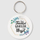 Dankbar, dankbar und gesegnet schlüsselanhänger (Vorderseite)