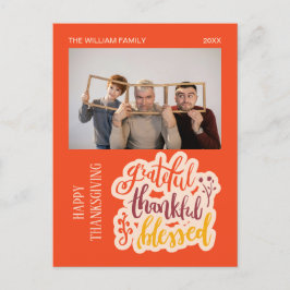 Dankbar Dankbares gesegnetes Foto Orange Herbst Postkarte