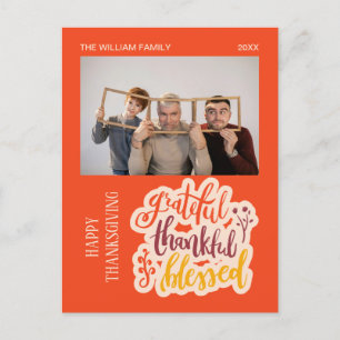 Dankbar Dankbares gesegnetes Foto Orange Herbst Postkarte