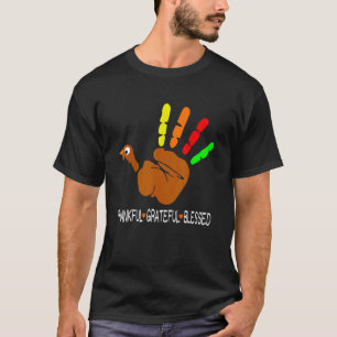 Dankbar Dankbarkeit gesegnetes Herz Türkei Hand Da T-Shirt
