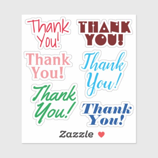 Dankbar "Danke!" Aufkleber (Blatt)