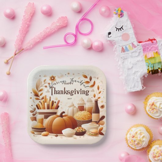 Dankbar Danke für den festlichen Erntedank 12 cm Pappteller (Party)