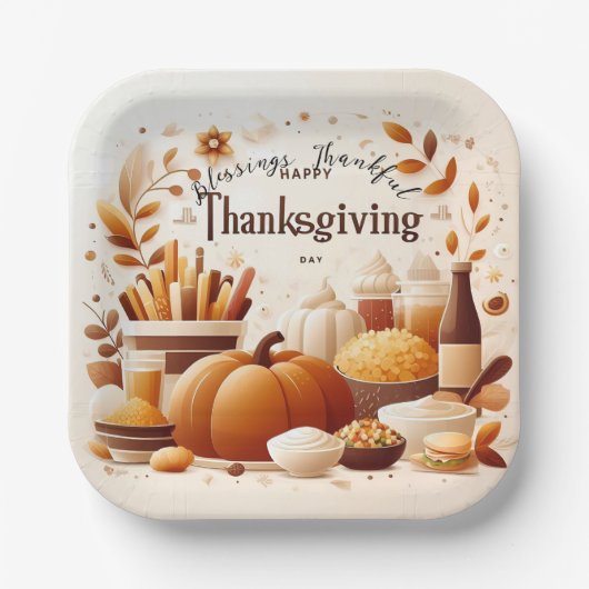 Dankbar Danke für den festlichen Erntedank 12 cm Pappteller (Vorderseite)