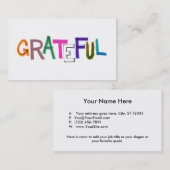Dankbar danke moderne Wortkunst der Anerkennung Visitenkarte (Vorne/Hinten)