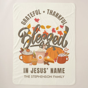 DANKBAR DANKSAGUNG GESEGNET Thanksgiving Abend Fam Sherpadecke