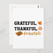 Dankbar Deducful - Funny Accountant Postkarte (Vorne/Hinten)