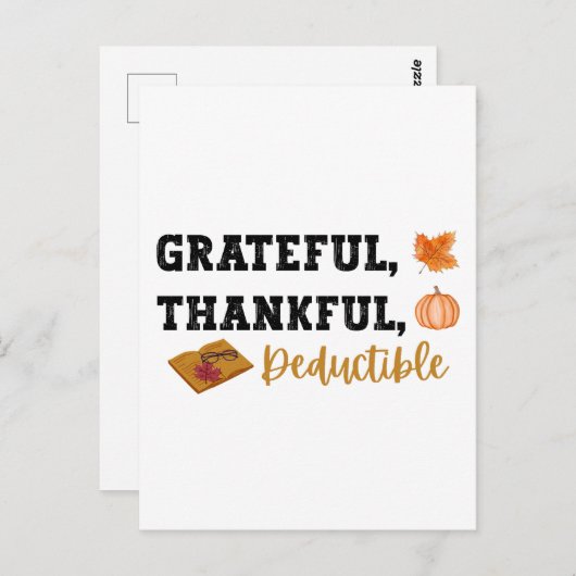 Dankbar Deducful - Funny Accountant Postkarte (Vorne/Hinten)