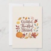Dankbar Ergeben Gesegnet Blatt Erntedankfest Herbs Einladung (Rückseite)
