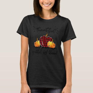 Dankbar Ergeben Und Gesegnet Kürbis Herbst Leopard T-Shirt