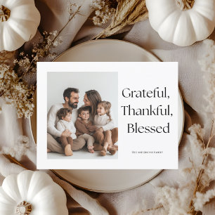 Dankbar Erkenntlich Gesegnet Thanksgiving Foto Postkarte