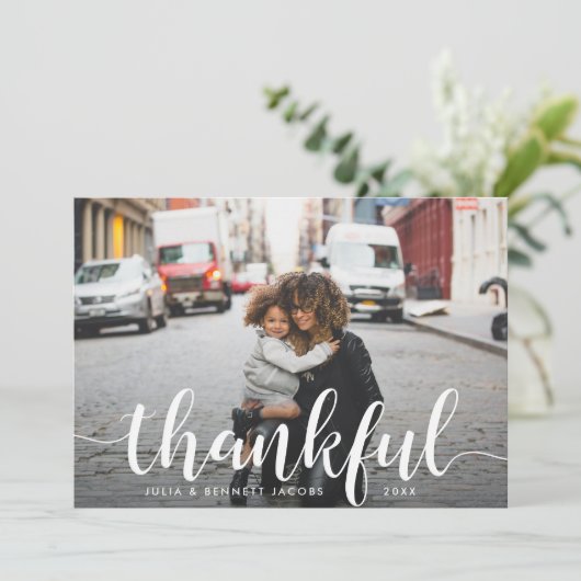 dankbar | Erntedank-Fotokarte Feiertagskarte (Stehend Vorderseite)