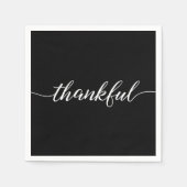 dankbar | Erntedank Script Schriftart | Schwarz Serviette (Vorderseite)