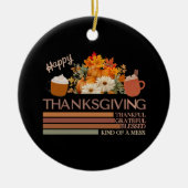 Dankbar für das Design eines gesegneten Erntedanks Keramik Ornament (Vorne)