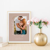 Dankbar für das familienmoderne geometrische Foto  Poster