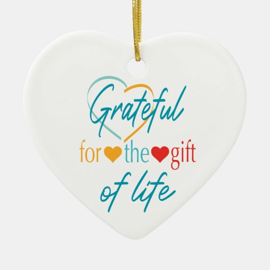 Dankbar für das Geschenk individualisierbare Trans Keramik Ornament (Vorne)