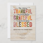 Dankbar für das glückliche, gesegnete Herbstessen Einladung (Vorderseite)