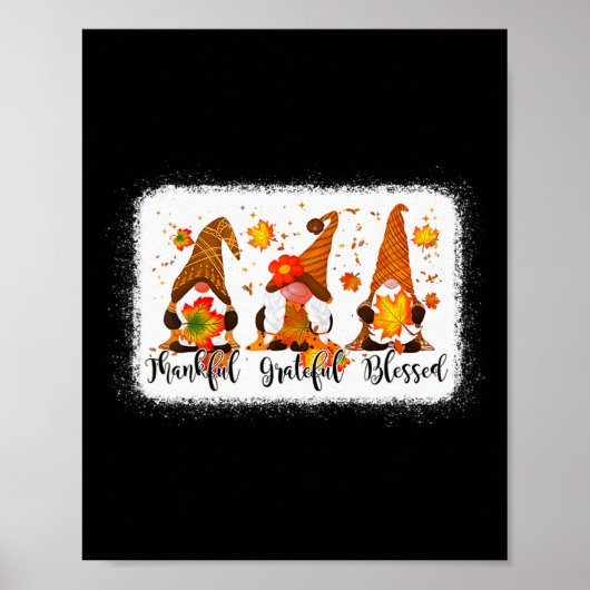 Dankbar für den glücklichen gesegneten Fall Gnomes Poster (Vorne)