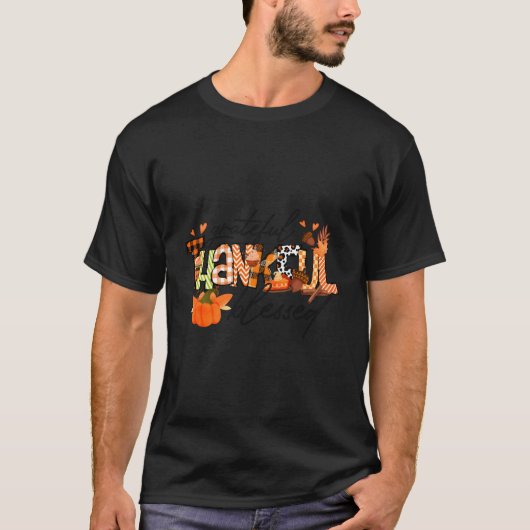 Dankbar für den glücklichen, gesegneten Herbst Ern T-Shirt (Vorderseite)