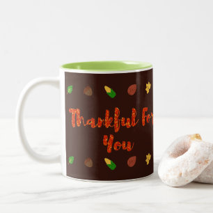 Dankbar für dich Erntedankfest Zweifarbige Tasse