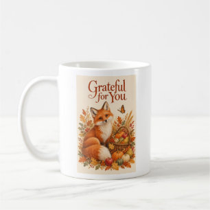 Dankbar für dich Fuchs Ernte Thanksgiving Kaffeetasse