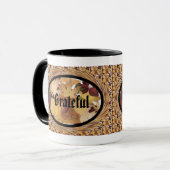 Dankbar für die Herbstblätter in wirbelnden Rahmen Tasse (Vorderseite Links)