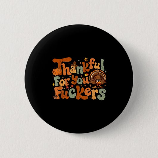 Dankbar für euch Forers, Lustiger Erntedankfest  Button (Vorderseite)