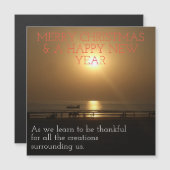 Dankbar für frohe Weihnachten das glückliche neue  Magnetkarte (Vorne/Hinten)