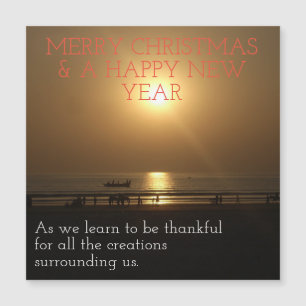 Dankbar für Frohe Weihnachten ein glückliches neue Magnetkarte