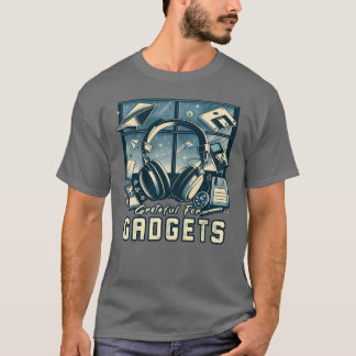 Dankbar für Gadgets Nostalgie Funhanksgiving IT f T-Shirt
