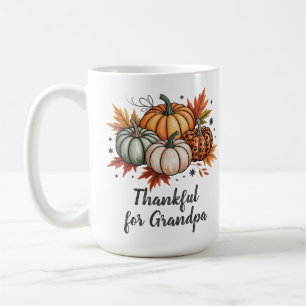 Dankbar für Großvater Thanksgiving-Kürbisse  Kaffeetasse