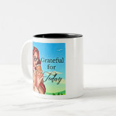 Dankbar für heute - Spaß und Motivierend Angebot Zweifarbige Tasse (Vorderseite Links)