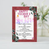 Dankbar für Ihre Lehrerin Flachgrüßkarte Karte (Stehend Vorderseite)