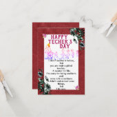 Dankbar für Ihre Lehrerin Flachgrüßkarte Karte (Vorderseite/Rückseite Beispiel)