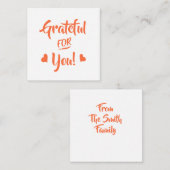 Dankbar für Ihre Note Card Mitteilungskarte (Vorne/Hinten)