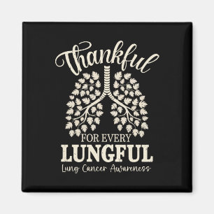 Dankbar für jedes lungenhafte Lungenkrebs-Bewussts Magnet