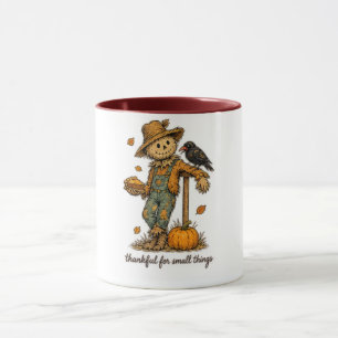 Dankbar für kleine Dinge Vogelscheuche Thanksgivin Tasse