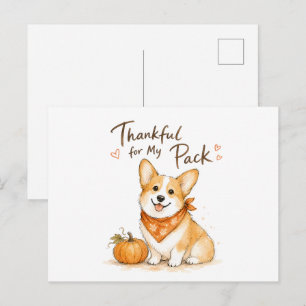 Dankbar für mein Rudel Watercolor Corgi Postkarte