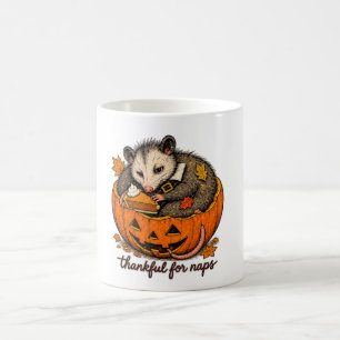 Dankbar für Nickerchen Opossum Thanksgiving Design Kaffeetasse
