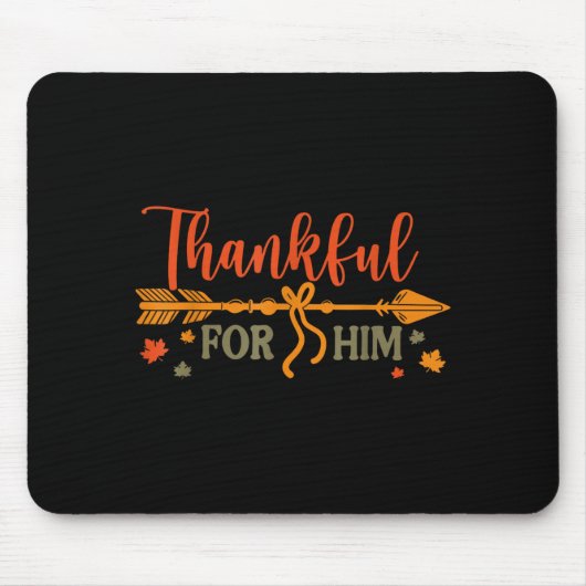 Dankbar Für - Passendes Paar Thanksgiving Mousepad (Vorne)