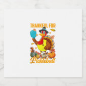 Dankbar für Pickleball Fall Vibes glücklich über d Schaumweinetikett (Einzelnes Label)