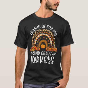 Dankbar für Rainbow Thanksgivin der zweiten Klasse T-Shirt