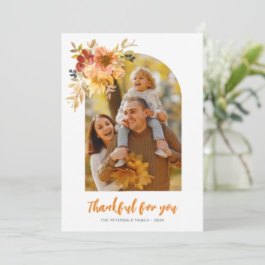 Dankbar für Sie, Erntedank Foto Grußkarte Dankeskarte (Stehend Vorderseite)