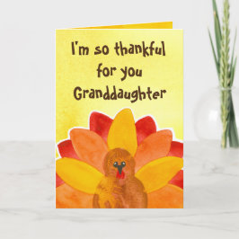 Dankbar für Sie Grandtochter Happy Thanksgiving Karte
