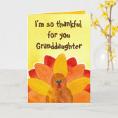 Dankbar für Sie Grandtochter Happy Thanksgiving Karte (Gelbe Blume)