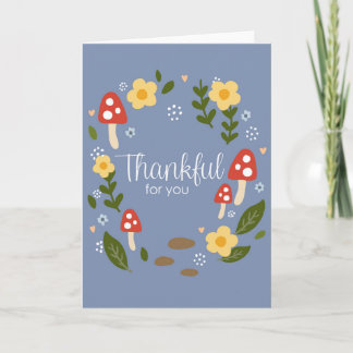 Dankbar für Sie Pilz-Kranz Thanksgiving Karte