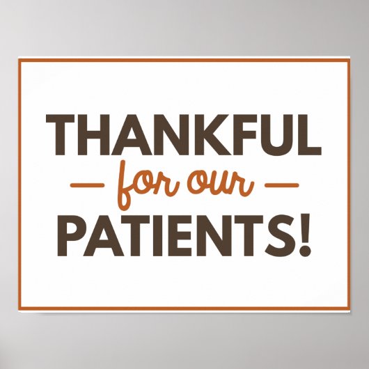 Dankbar für unser Patientenplakat Poster (Vorne)